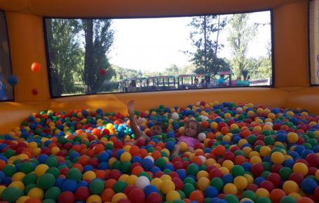 Un espace pour les plus petits avec piscine à balles dans notre parc de loisirs en Val de Loire